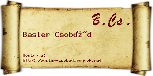 Basler Csobád névjegykártya
